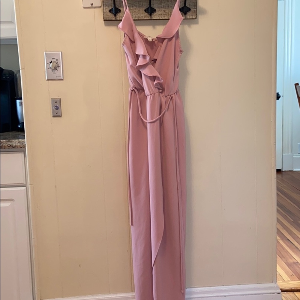 Light Pink Wrap Wedding Guest Dress